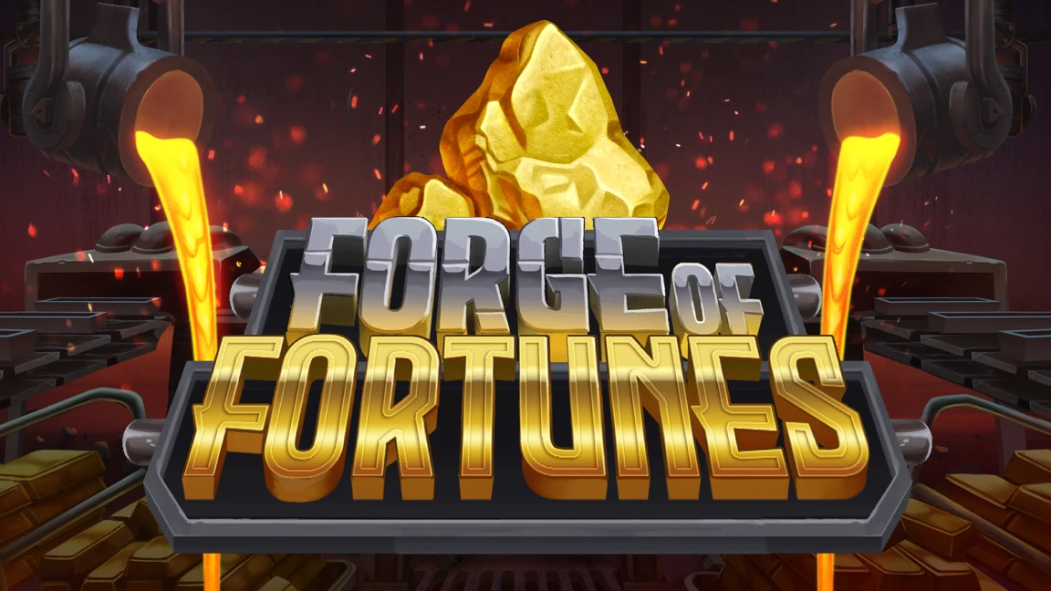 The promotional header for Forge of Fortunes, an online slot game on Betty.ca.