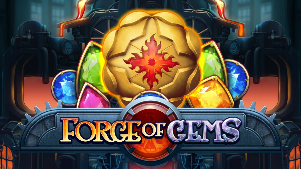 The promotional header for Forge of Gems, an online slot game on Betty.ca.