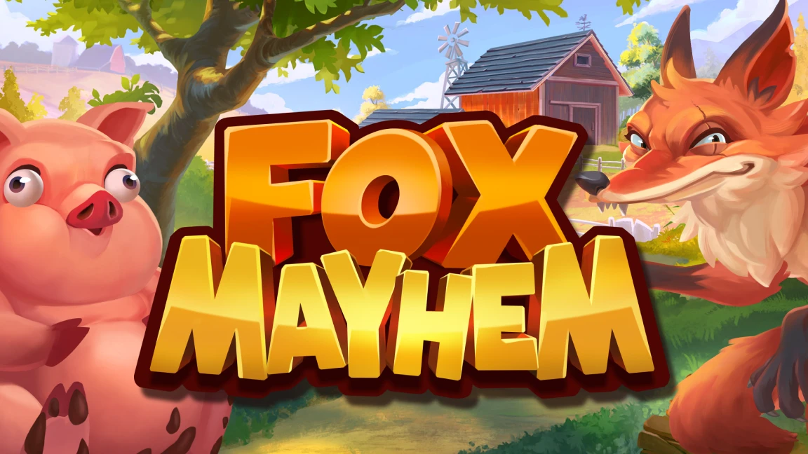 The promotional header for Fox Mayhem, an online slot game on Betty.ca.