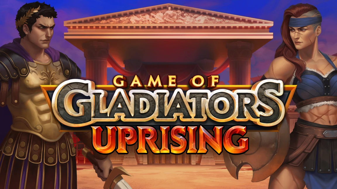 The promotional header for Game of Gladiators: Uprising, an online slot game on Betty.ca.