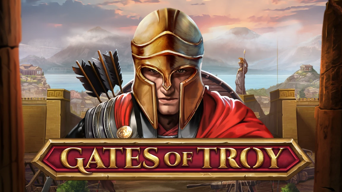 The promotional header for Gates of Troy, an online slot game on Betty.ca.