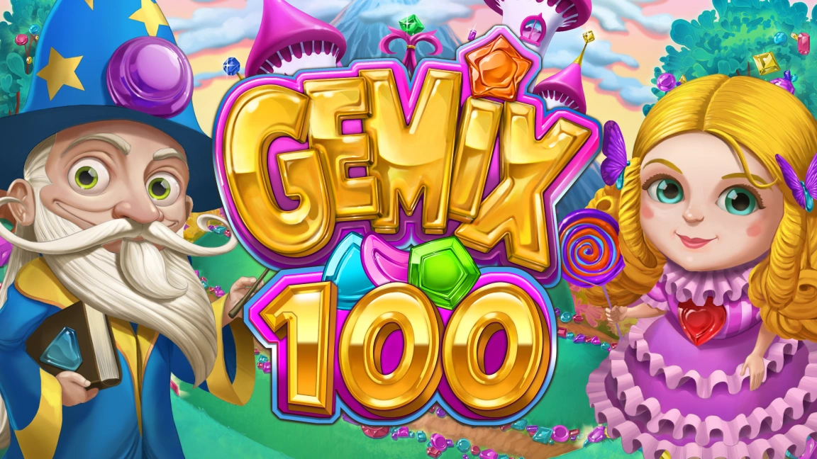 The promotional header for Gemix 100, an online slot game on Betty.ca.