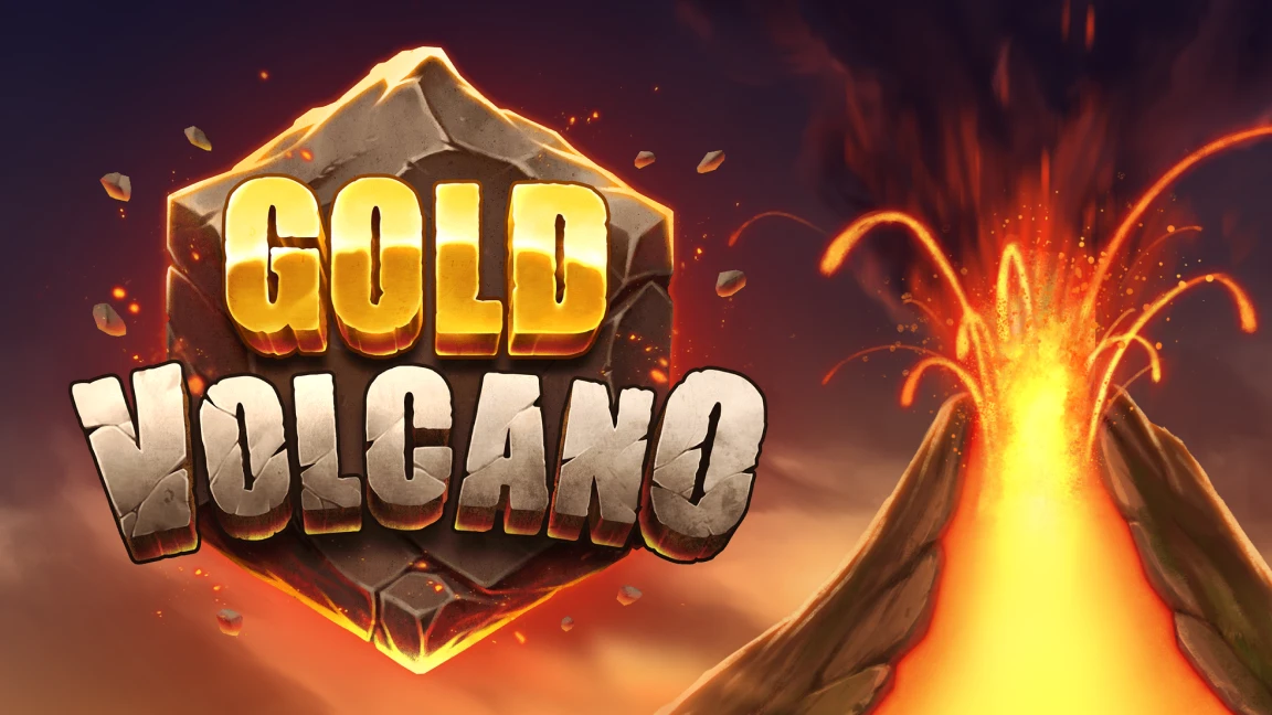 The promotional header for Gold Volcano, an online slot game on Betty.ca.