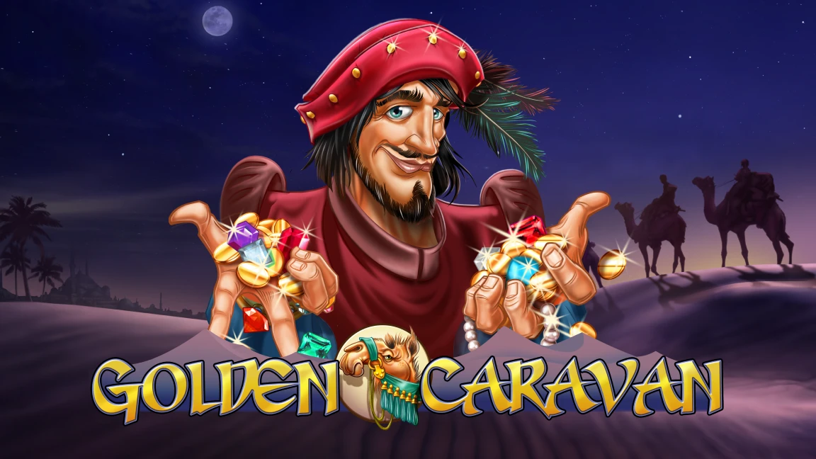 The promotional header for Golden Caravan, an online slot game on Betty.ca.