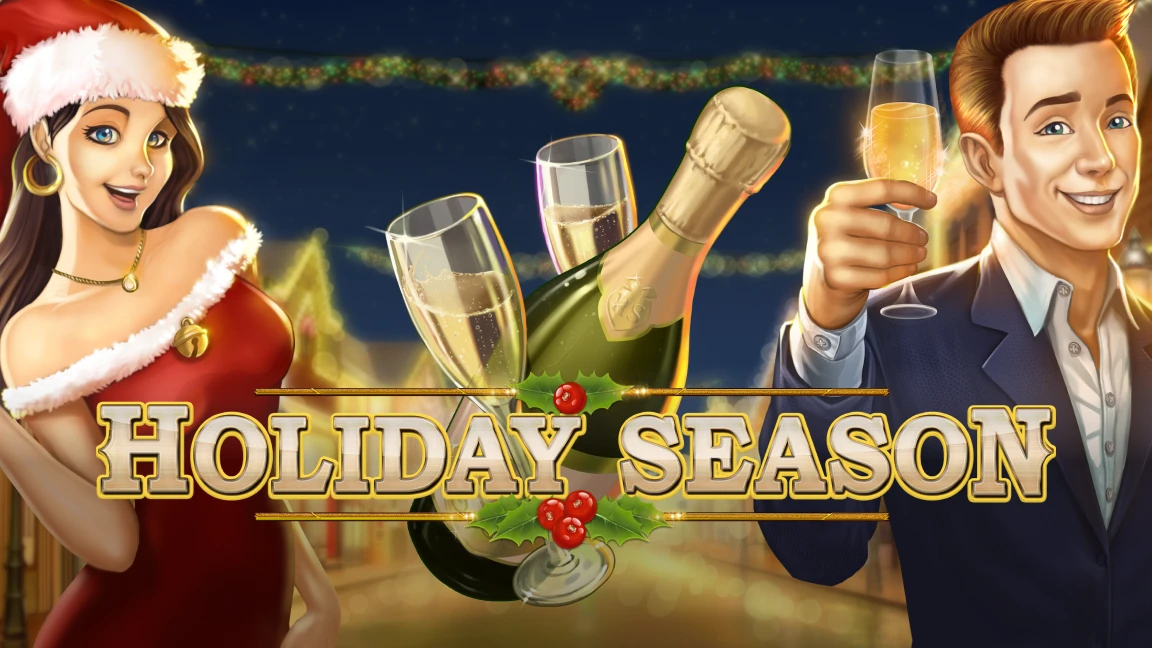 The promotional header for Holiday Season, an online slot game on Betty.ca.