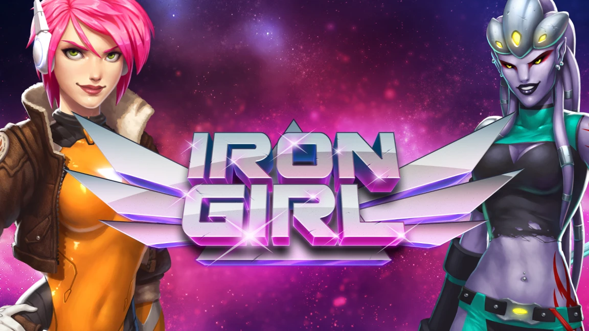 The promotional header for Iron Girl, an online slot game on Betty.ca.