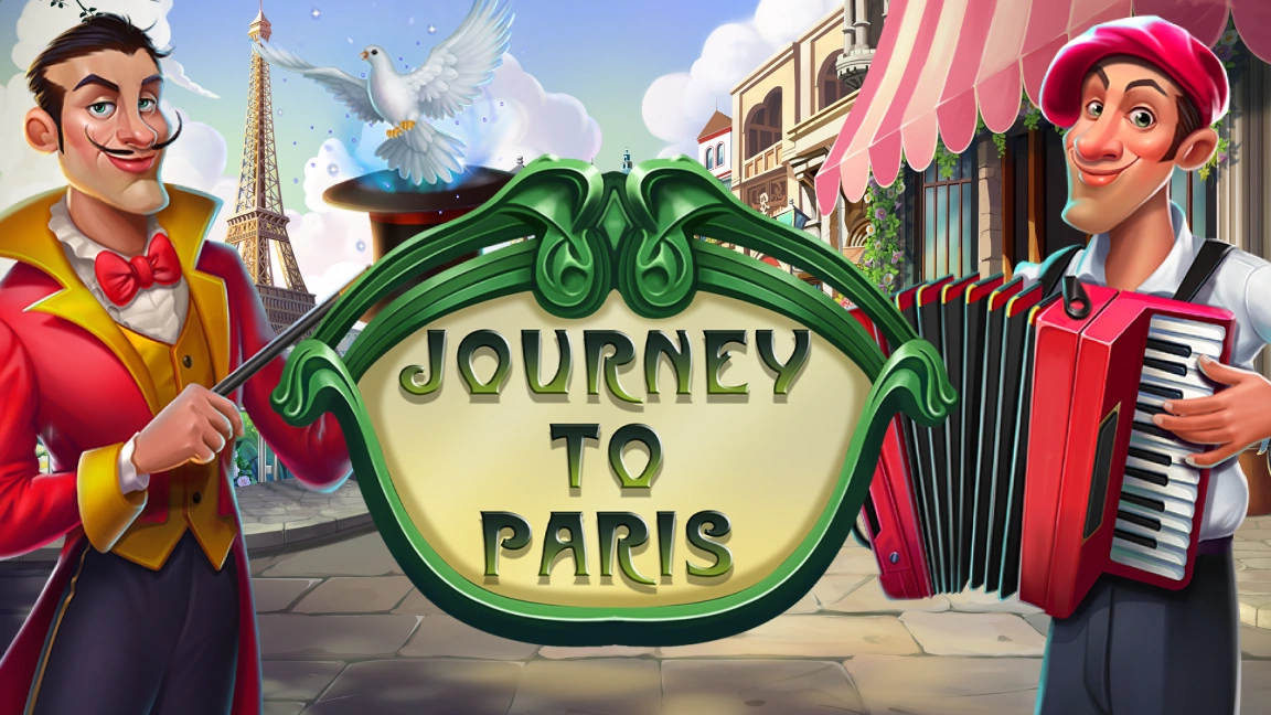 The promotional header for Journey to Paris, an online slot game on Betty.ca.