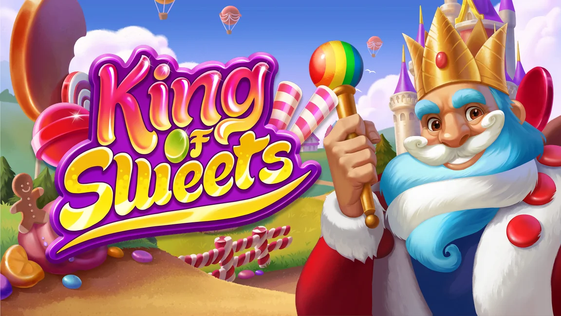The promotional header for King of Sweets, an online slot game on Betty.ca.