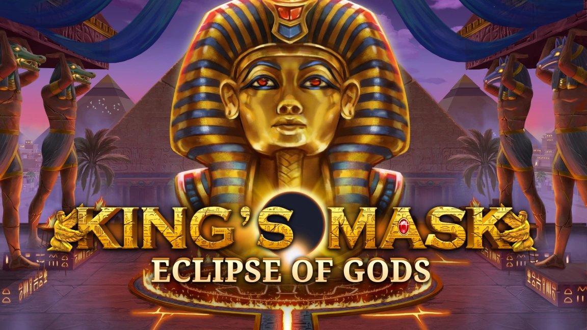 The promotional header for King’s Mask Eclipse of Gods, an online slot game on Betty.ca.