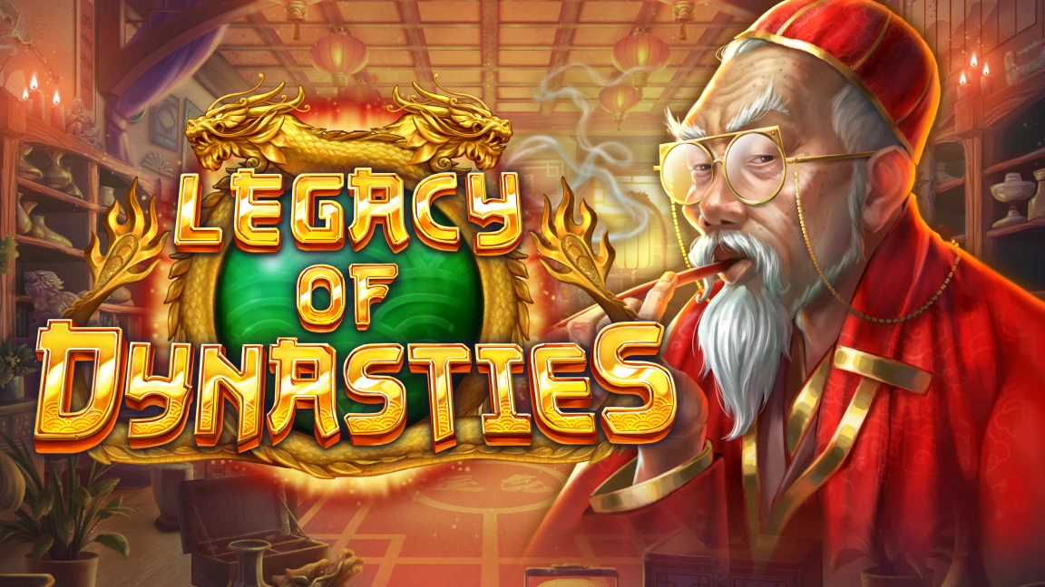 The promotional header for Legacy of Dynasties, an online slot game on Betty.ca.