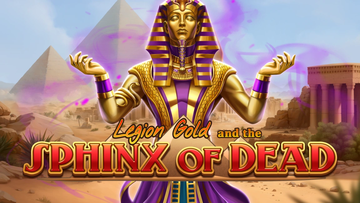 The promotional header for Legion Gold and the Sphinx of Dead, an online slot game on Betty.ca.