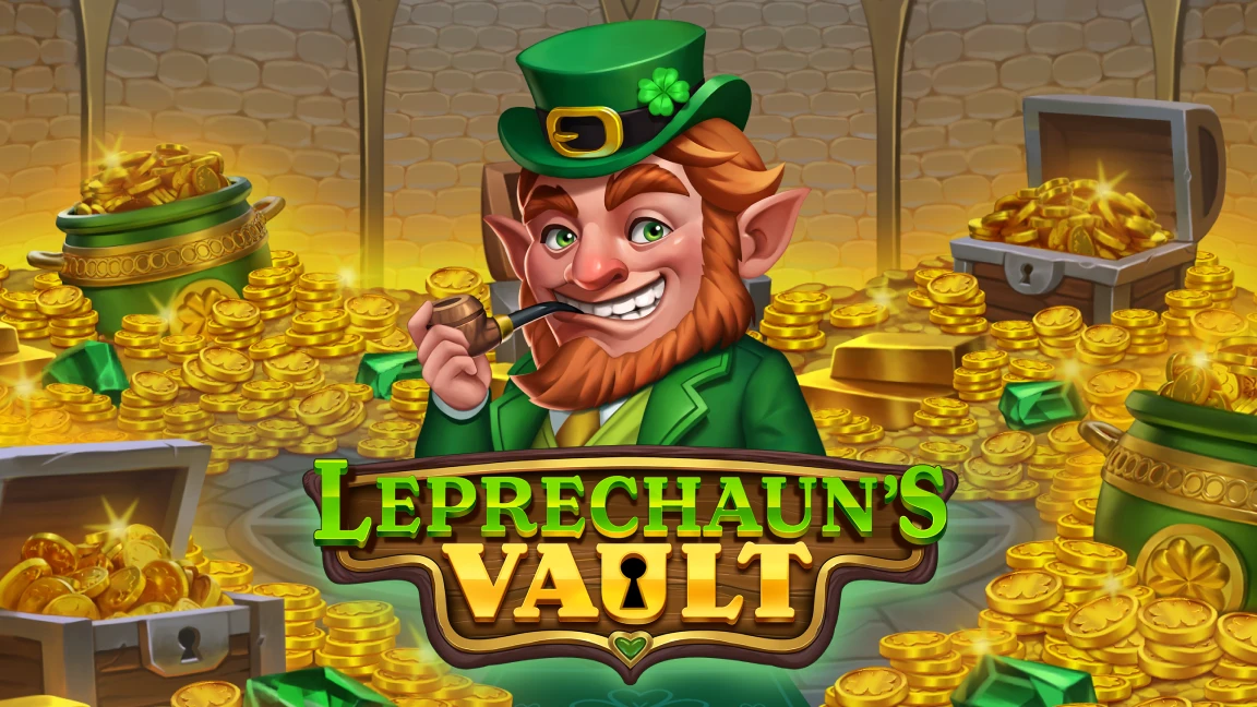 The promotional header for Leprechaun's Vault, an online slot game on Betty.ca.