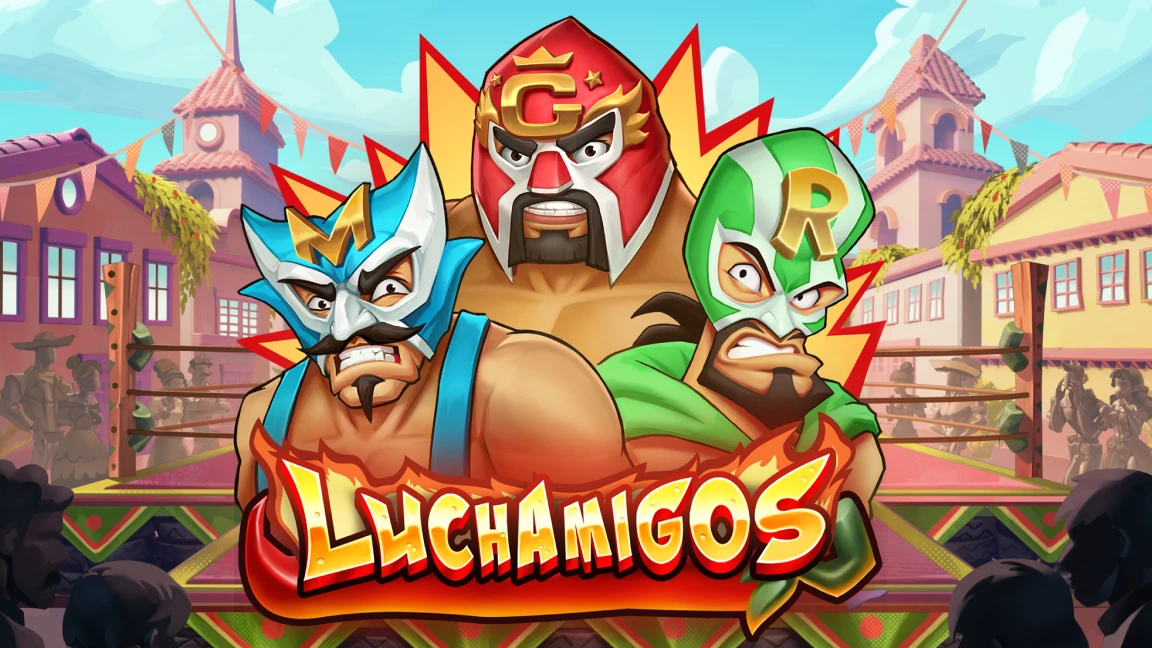 The promotional header for Luchamigos, an online slot game on Betty.ca.