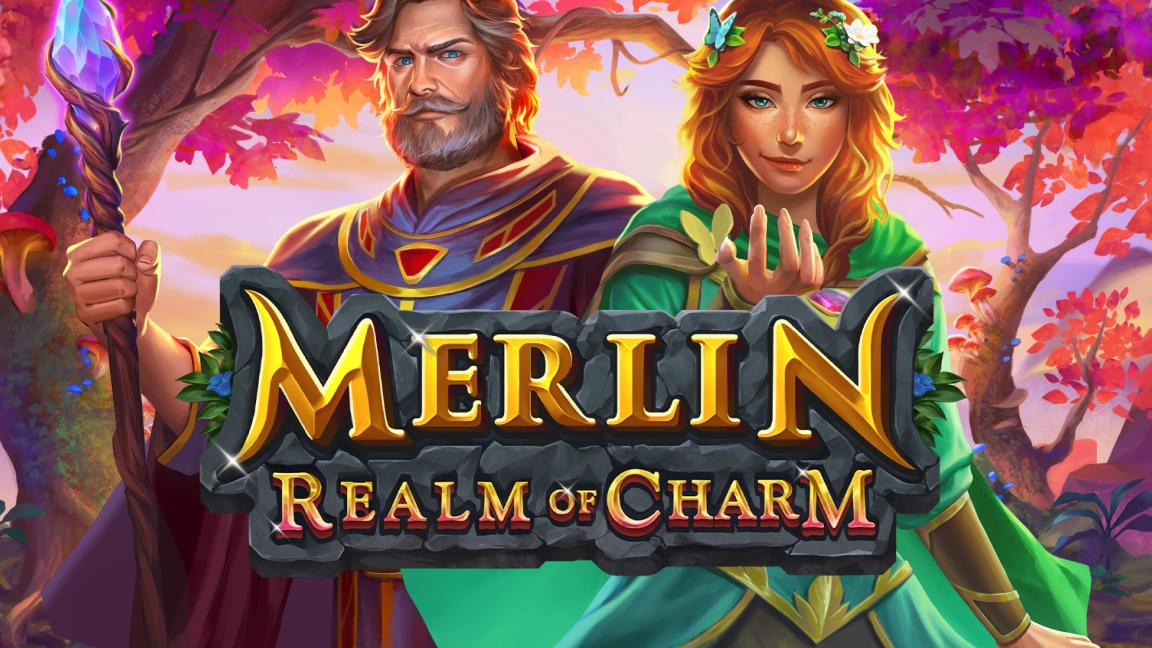 The promotional header for Merlin Realm of Charm, an online slot game on Betty.ca.