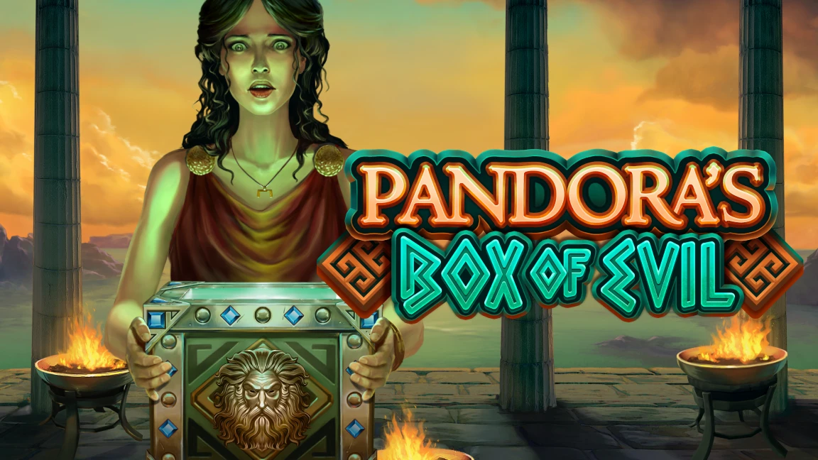The promotional header for Pandora's Box of Evil, an online slot game on Betty.ca.