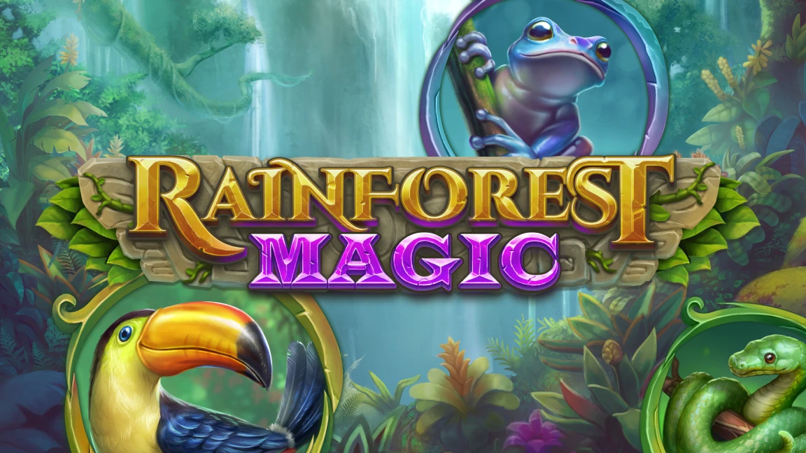 The promotional header for Rainforest Magic, an online slot game on Betty.ca.