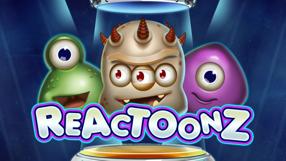 The promotional header for Reactoonz, an online slot game on Betty.ca.