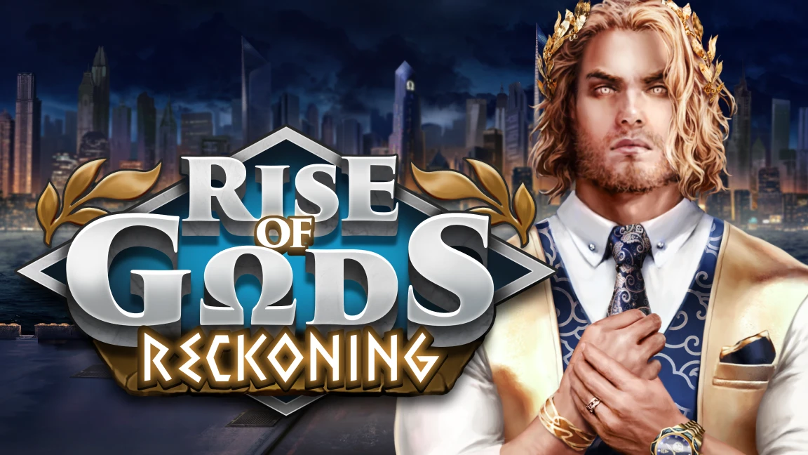 The promotional header for Rise of Gods: Reckoning, an online slot game on Betty.ca.