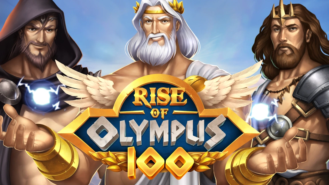 The promotional header for Rise of Olympus 100, an online slot game on Betty.ca.