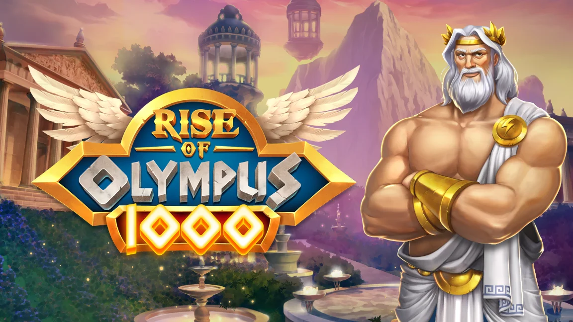 The promotional header for Rise of Olympus 1000, an online slot game on Betty.ca.