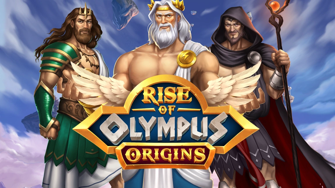 The promotional header for Rise of Olympus Origins, an online slot game on Betty.ca.