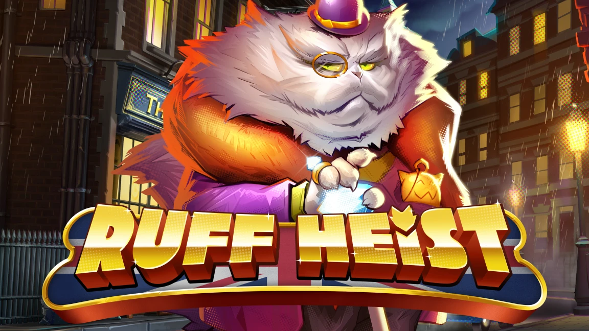 The promotional header for Ruff Heist, an online slot game on Betty.ca.