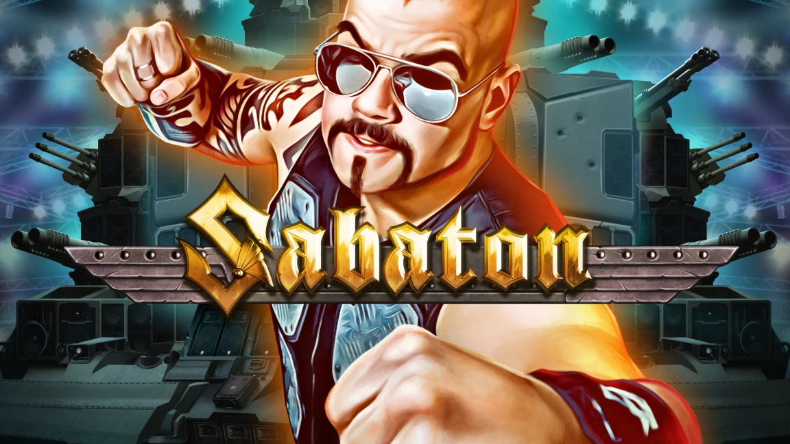 The promotional header for Sabaton, an online slot game on Betty.ca.