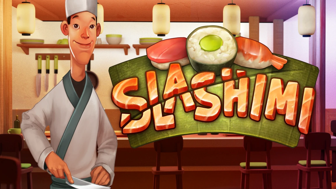 The promotional header for Slashimi, an online slot game on Betty.ca.