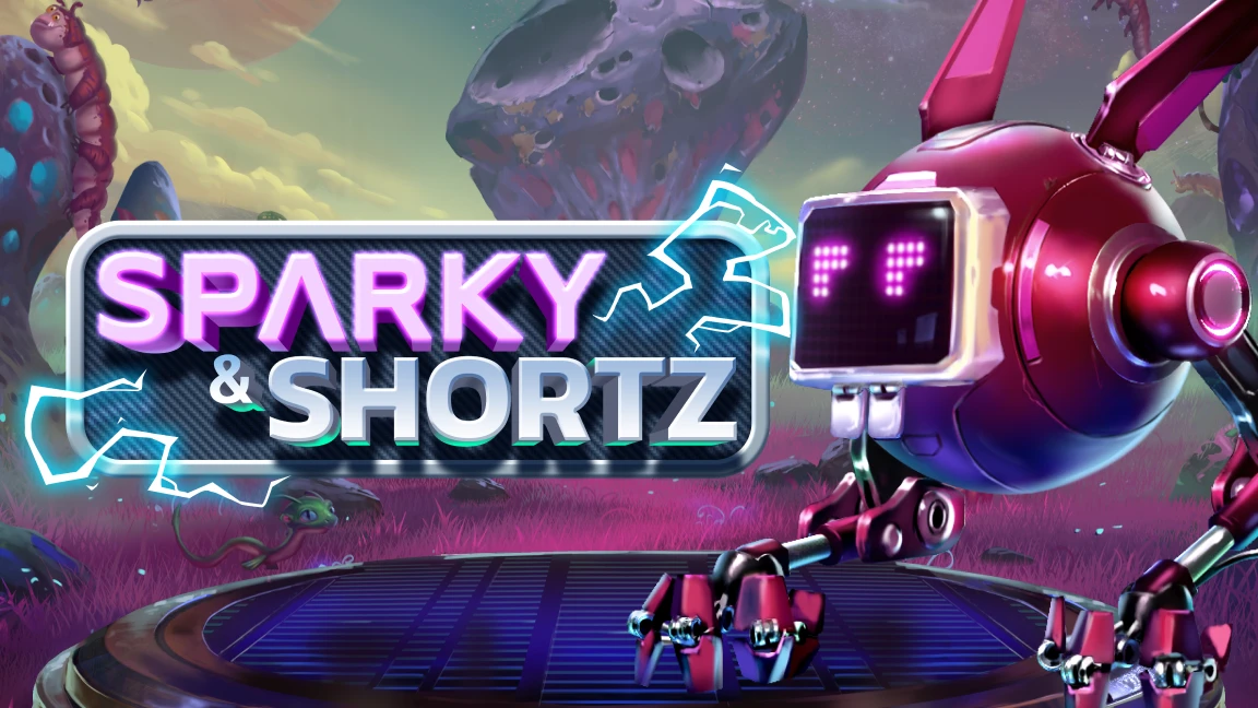 The promotional header for Sparky & Shortz, an online slot game on Betty.ca.