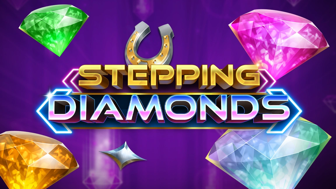 The promotional header for Stepping Diamonds, an online slot game on Betty.ca.