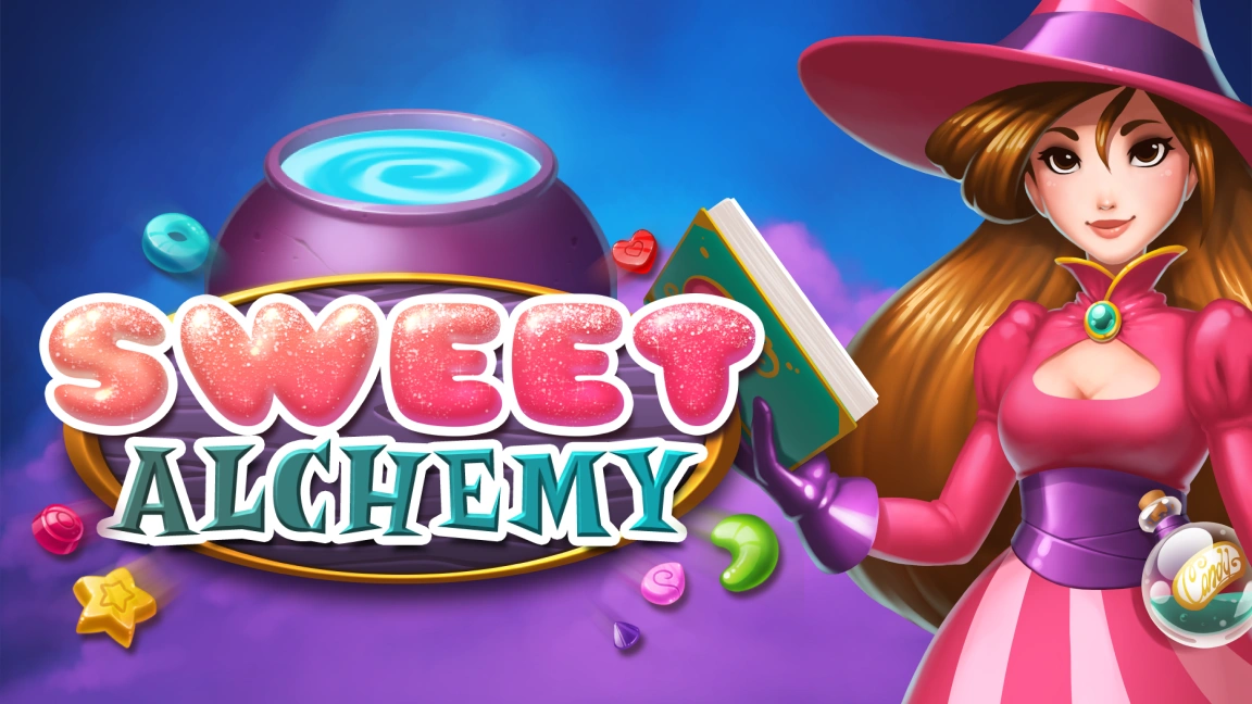The promotional header for Sweet Alchemy, an online slot game on Betty.ca.