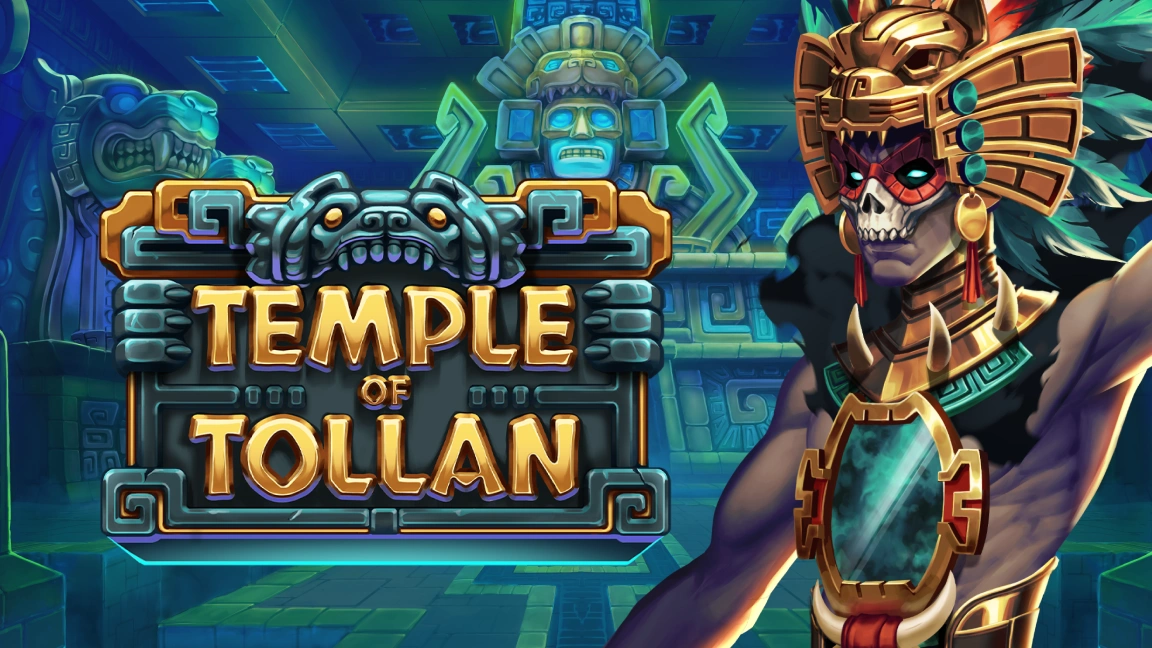 The promotional header for Temple of Tollan, an online slot game on Betty.ca.