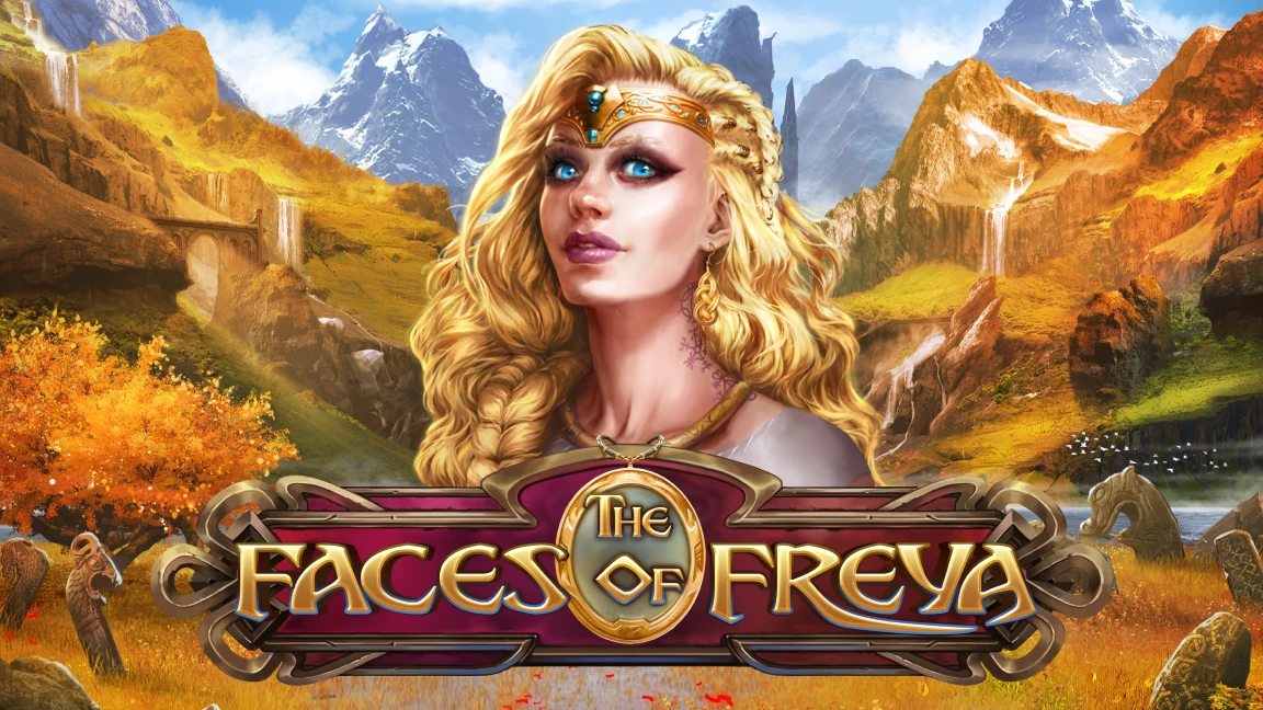 The promotional header for The Faces of Freya, an online slot game on Betty.ca.