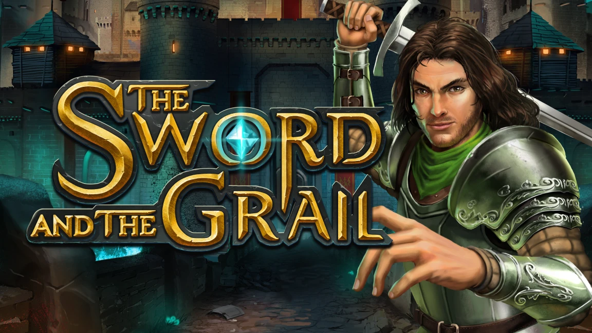 The promotional header for The Sword and The Grail, an online slot game on Betty.ca.