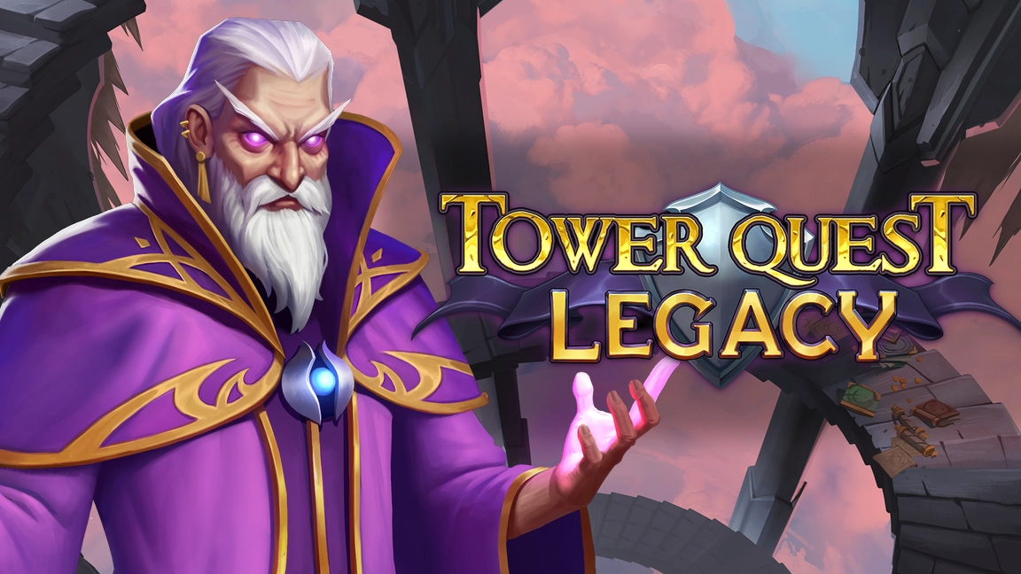 The promotional header for Tower Quest Legacy, an online slot game on Betty.ca.