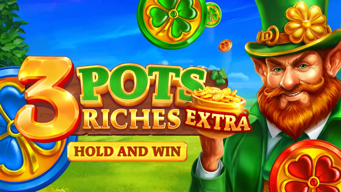 The promotional header for 3 Pots Riches Extra: Hold and Win, an online slot game on Betty.ca.