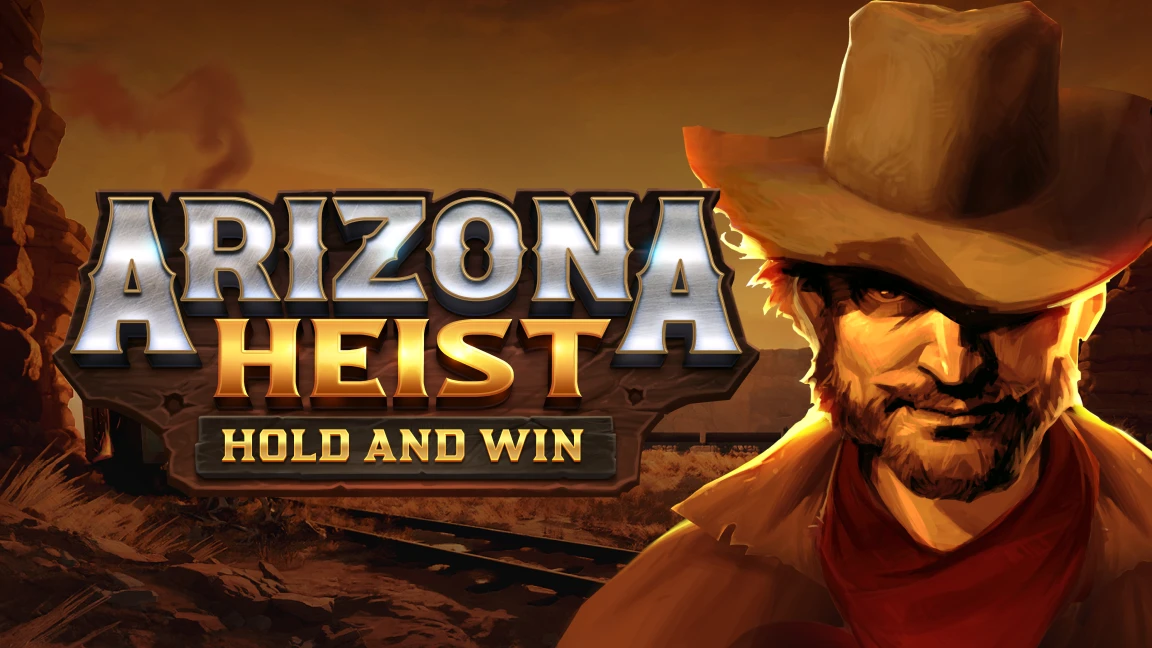 The promotional header for Arizona Heist: Hold and Win, an online slot game on Betty.ca.