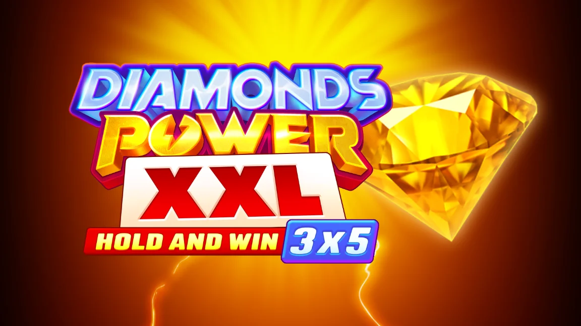 The promotional header for Diamonds Power XXL: Hold and Win, an online slot game on Betty.ca.