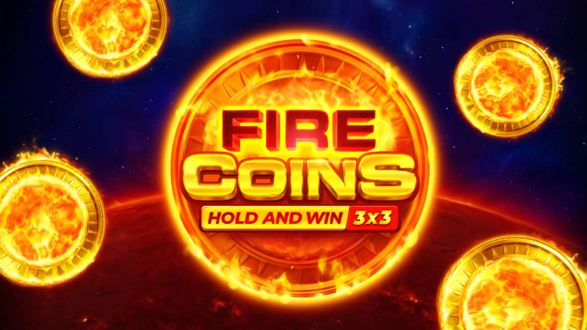 The promotional header for Fire Coins: Hold and Win, an online slot game on Betty.ca.