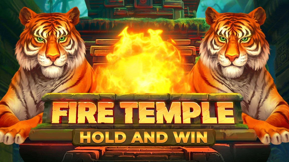The promotional header for Fire Temple: Hold and Win, an online slot game on Betty.ca.