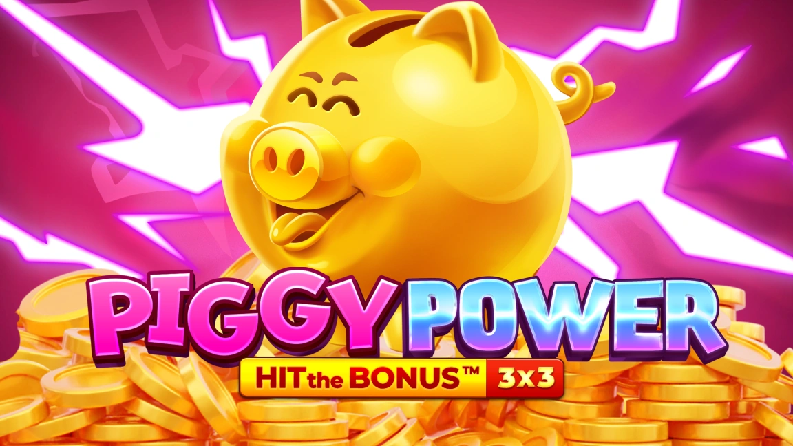 The promotional header for Piggy Power: Hit the Bonus, an online slot game on Betty.ca.