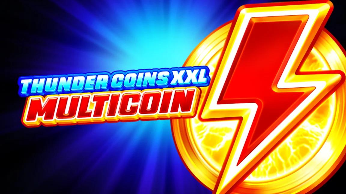 The promotional header for Thunder Coins XXL: Multicoin, an online slot game on Betty.ca.