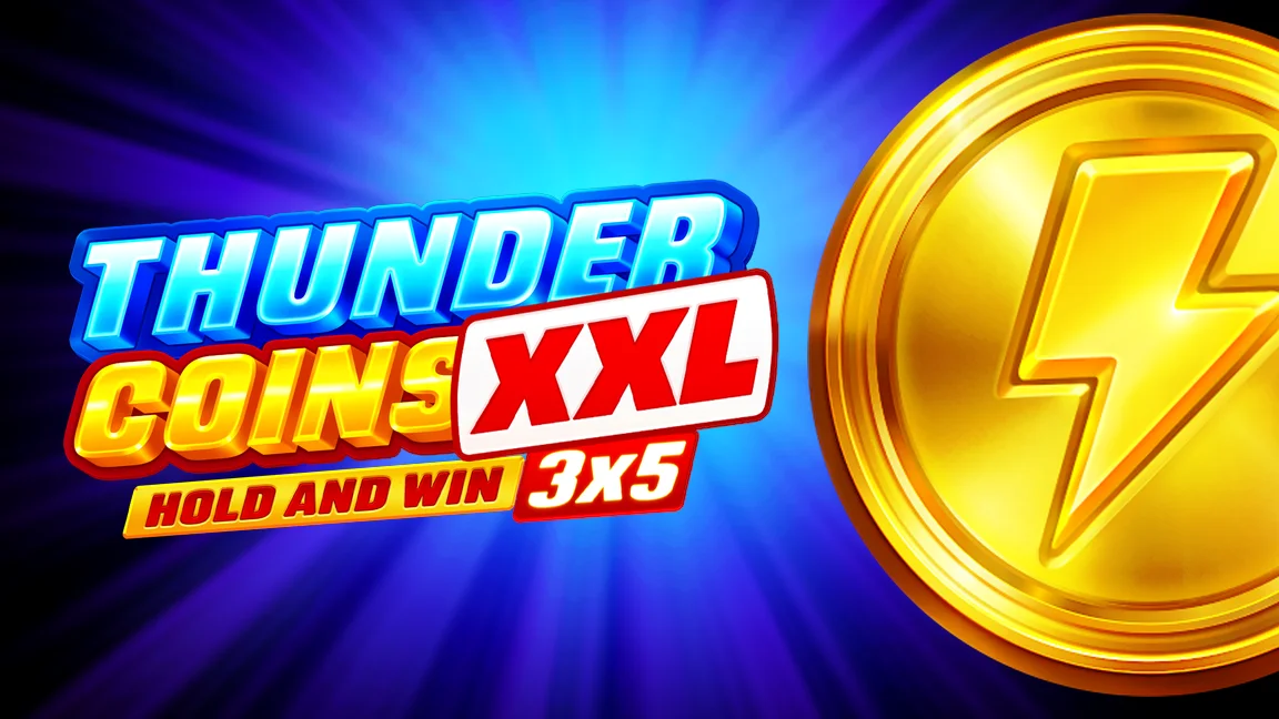 The promotional header for Thunder Coins XXL: Hold and Win, an online slot game on Betty.ca.