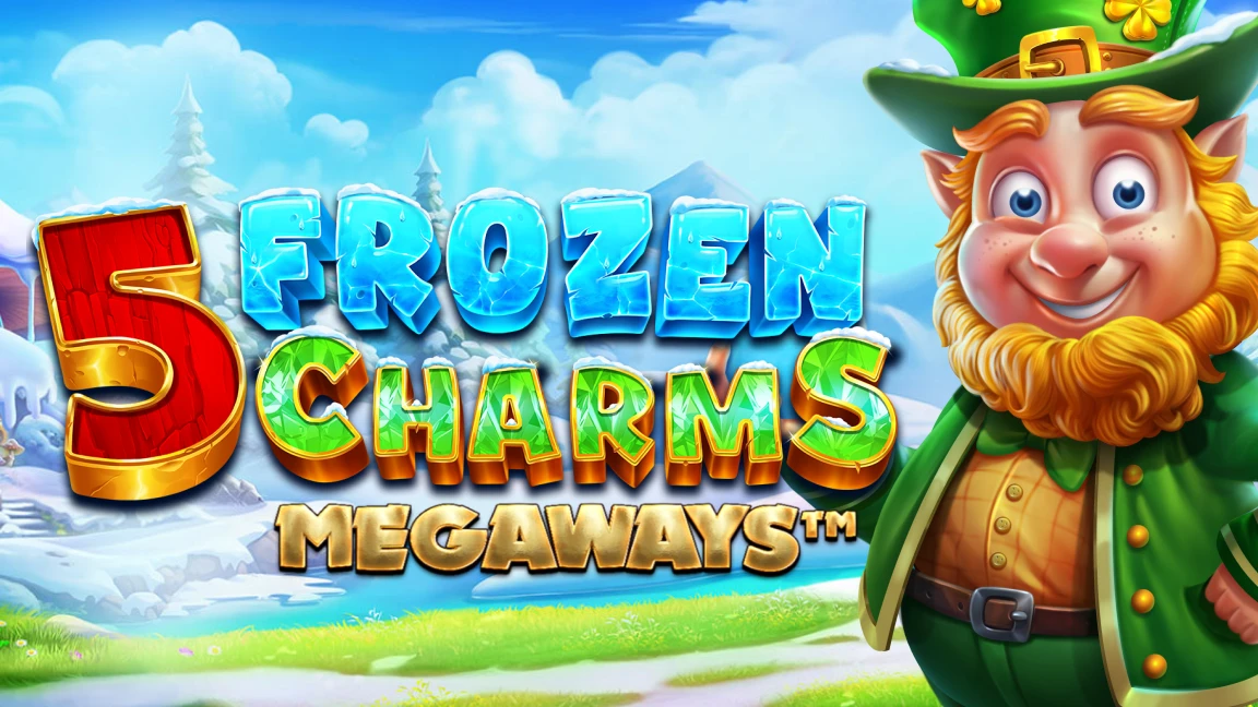 The promotional header for 5 Frozen Charms Megaways, an online slot game on Betty.ca.