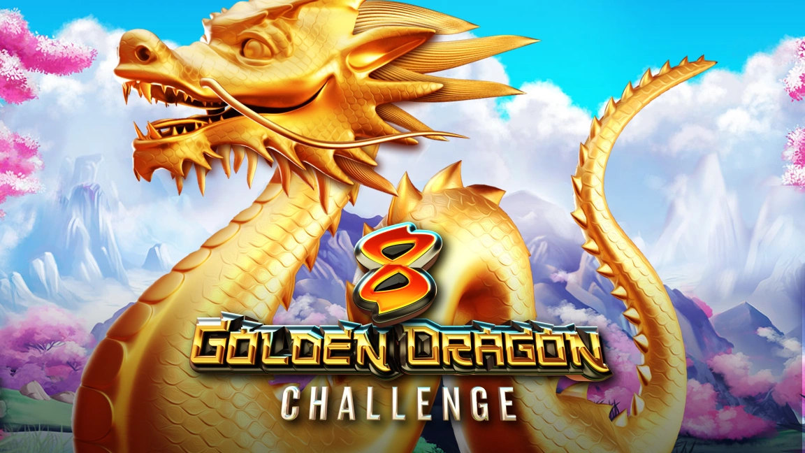 The promotional header for 8 Golden Dragon Challenge, an online slot game on Betty.ca.