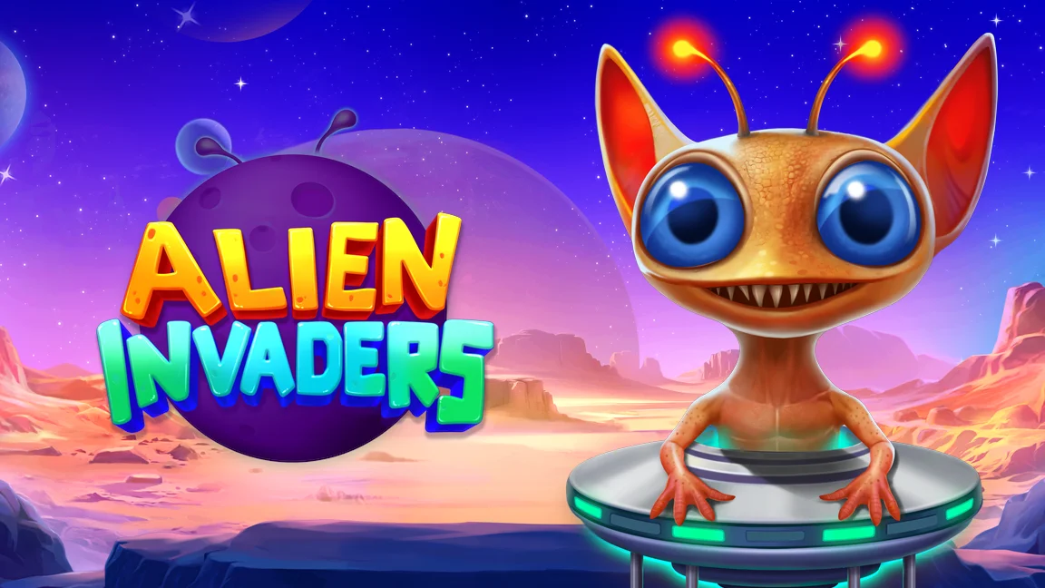 The promotional header for Alien Invaders, an online slot game on Betty.ca.