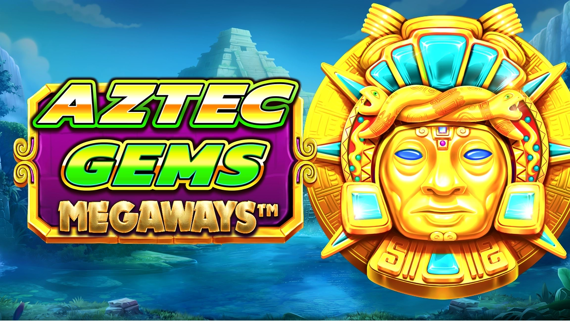 The promotional header for Aztec Gems Megaways™, an online slot game on Betty.ca.