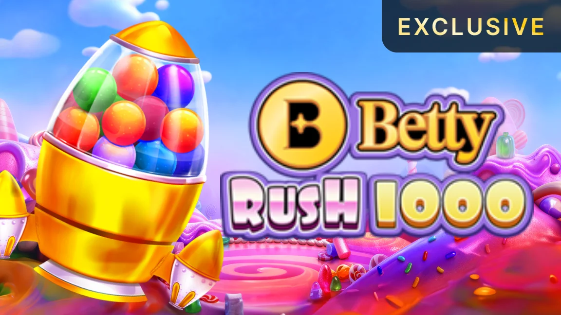 The promotional header for Betty Rush 1000, an online slot game on Betty.ca.