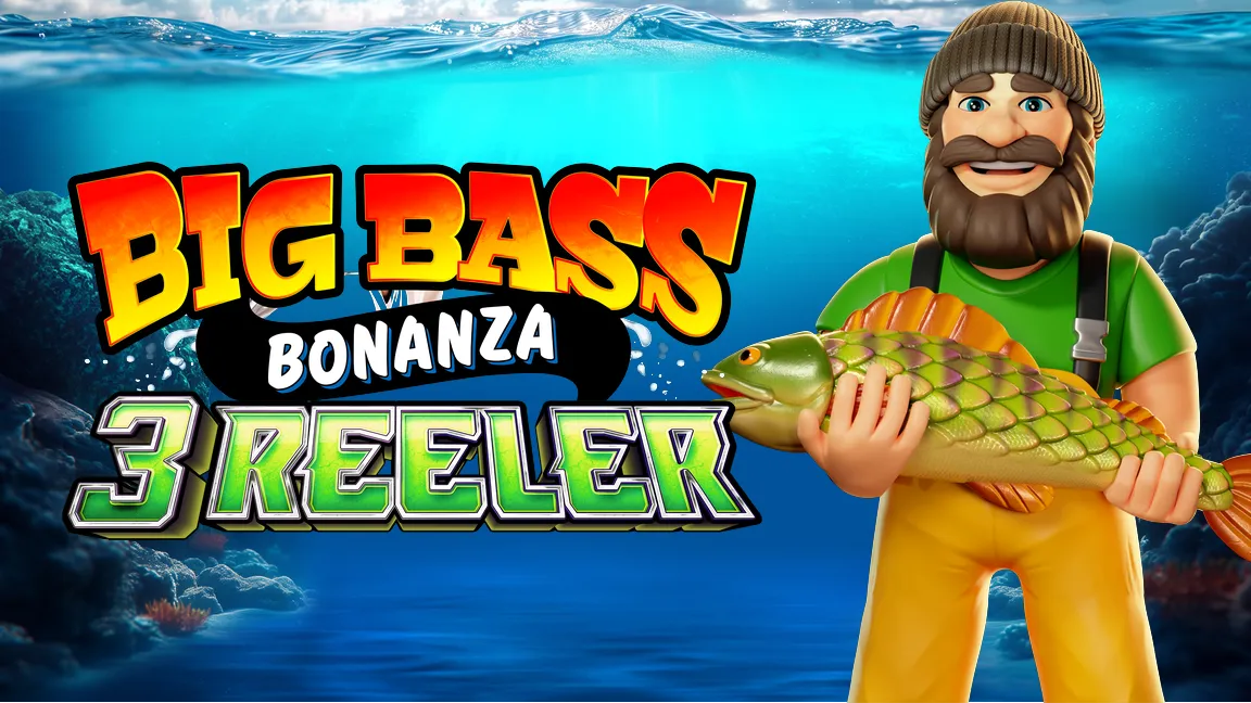 The promotional header for Big Bass Bonanza 3 Reeler, an online slot game on Betty.ca.