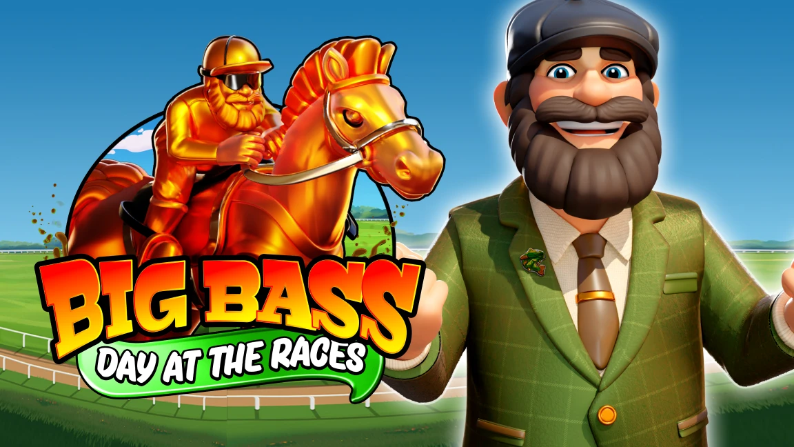 The promotional header for Big Bass Day at the Races, an online slot game on Betty.ca.
